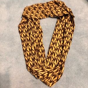 Michael Kors Gold and Brown Logo Scarf